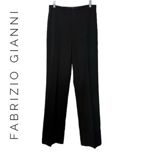 FABRIZIO GIANNI Black High-Waisted Pleated Women's Trouser Pants Size 4